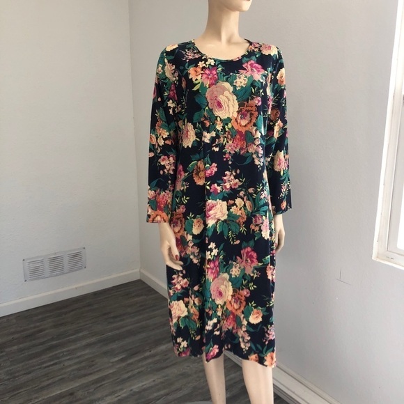 RV XUAN midi 3/4 sleeve floral dress size:XXL - Picture 5 of 11